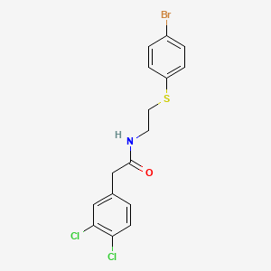 molecular formula C16H14BrCl2NOS B2431394 N-(2-((4-Bromophenyl)sulfanyl)ethyl)-2-(3,4-dichlorophenyl)acetamide CAS No. 477886-08-1