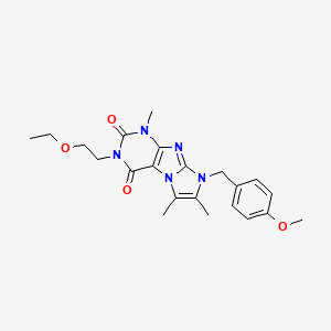 molecular formula C22H27N5O4 B2431397 3-(2-Ethoxyethyl)-8-(4-Methoxybenzyl)-1,6,7-trimethyl-1H-imidazo[2,1-f]purin-2,4(3H,8H)-dion CAS No. 876902-55-5