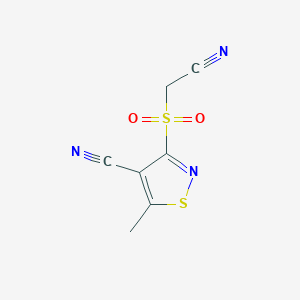 molecular formula C7H5N3O2S2 B2431400 3-((氰甲基)磺酰基)-5-甲基-4-异噻唑碳腈 CAS No. 339021-05-5