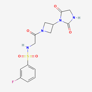 N-(2-(3-(2,5-dioxoimidazolidin-1-yl)azetidin-1-yl)-2-oxoethyl)-3-fluorobenzenesulfonamide