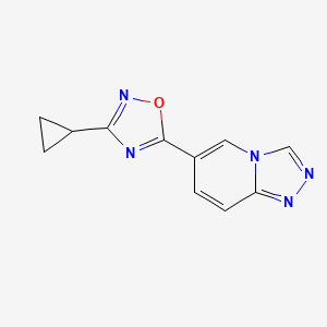 molecular formula C11H9N5O B2431414 3-Cyclopropyl-5-([1,2,4]triazolo[4,3-a]pyridin-6-yl)-1,2,4-oxadiazole CAS No. 2415553-03-4