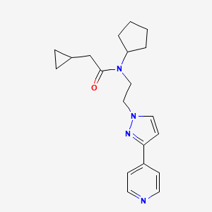 molecular formula C20H26N4O B2431415 N-环戊基-2-环丙基-N-(2-(3-(吡啶-4-基)-1H-吡唑-1-基)乙基)乙酰胺 CAS No. 2034607-68-4