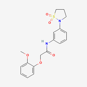 molecular formula C18H20N2O5S B2431423 N-(3-(1,1-dioxidoisothiazolidin-2-yl)phenyl)-2-(2-methoxyphenoxy)acetamide CAS No. 946343-54-0
