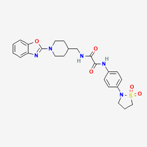 molecular formula C24H27N5O5S B2431439 N1-((1-(benzo[d]oxazol-2-yl)piperidin-4-yl)methyl)-N2-(4-(1,1-dioxidoisothiazolidin-2-yl)phenyl)oxalamide CAS No. 1797047-29-0