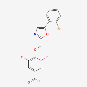 molecular formula C17H10BrF2NO3 B2431440 4-{[5-(2-Bromophenyl)-1,3-oxazol-2-yl]methoxy}-3,5-difluorobenzaldehyde CAS No. 1808764-32-0