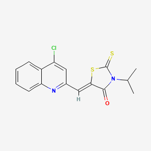 molecular formula C16H13ClN2OS2 B2431441 (Z)-5-((4-chloroquinolin-2-yl)methylene)-3-isopropyl-2-thioxothiazolidin-4-one CAS No. 941943-73-3