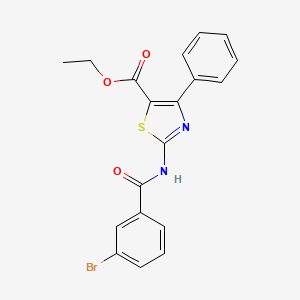 molecular formula C19H15BrN2O3S B2431447 2-(3-溴苯甲酰胺)-4-苯基噻唑-5-羧酸乙酯 CAS No. 313683-68-0