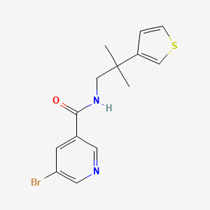 molecular formula C14H15BrN2OS B2431450 5-bromo-N-(2-methyl-2-(thiophen-3-yl)propyl)nicotinamide CAS No. 2320669-00-7