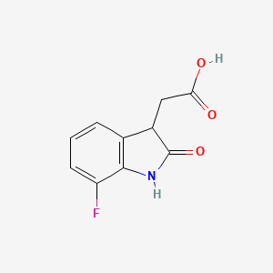 molecular formula C10H8FNO3 B2431451 2-(7-fluoro-2-oxo-2,3-dihydro-1H-indol-3-yl)acetic acid CAS No. 1368757-12-3