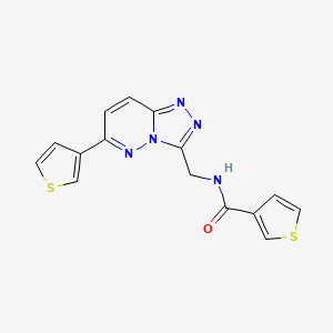 N-((6-(thiophen-3-yl)-[1,2,4]triazolo[4,3-b]pyridazin-3-yl)methyl)thiophene-3-carboxamide