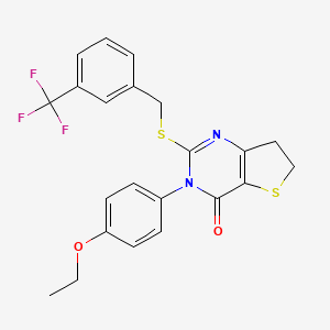 3-(4-Ethoxyphenyl)-2-[[3-(trifluoromethyl)phenyl]methylsulfanyl]-6,7-dihydrothieno[3,2-d]pyrimidin-4-one