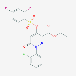 Ethyl 1-(2-chlorophenyl)-4-(((2,4-difluorophenyl)sulfonyl)oxy)-6-oxo-1,6-dihydropyridazine-3-carboxylate