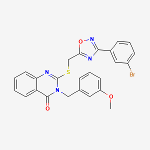 molecular formula C25H19BrN4O3S B2431497 2-(((3-(3-溴苯基)-1,2,4-恶二唑-5-基)甲基)硫代)-3-(3-甲氧基苄基)喹唑啉-4(3H)-酮 CAS No. 2034530-03-3