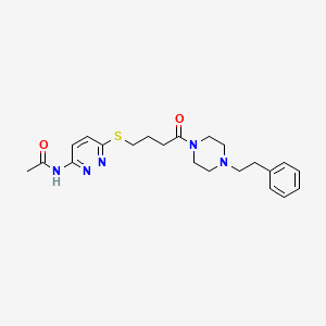 N-(6-((4-oxo-4-(4-phenethylpiperazin-1-yl)butyl)thio)pyridazin-3-yl)acetamide