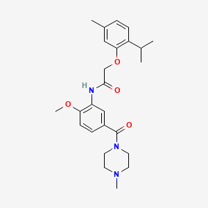 N-[2-methoxy-5-(4-methylpiperazine-1-carbonyl)phenyl]-2-[5-methyl-2-(propan-2-yl)phenoxy]acetamide