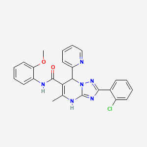 molecular formula C25H21ClN6O2 B2431516 2-(2-氯苯基)-N-(2-甲氧基苯基)-5-甲基-7-(吡啶-2-基)-4,7-二氢-[1,2,4]三唑并[1,5-a]嘧啶-6-甲酰胺 CAS No. 540505-28-0