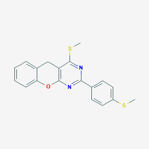 molecular formula C19H16N2OS2 B2431521 4-methylsulfanyl-2-(4-methylsulfanylphenyl)-5H-chromeno[2,3-d]pyrimidine CAS No. 866726-48-9