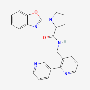 molecular formula C23H21N5O2 B2431526 N-([2,3'-联吡啶]-3-基甲基)-1-(苯并[d]恶唑-2-基)吡咯烷-2-甲酰胺 CAS No. 1902899-22-2
