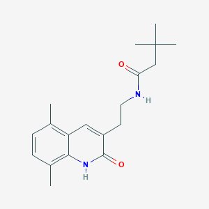 molecular formula C19H26N2O2 B2431528 N-[2-(5,8-dimethyl-2-oxo-1H-quinolin-3-yl)ethyl]-3,3-dimethylbutanamide CAS No. 851407-28-8