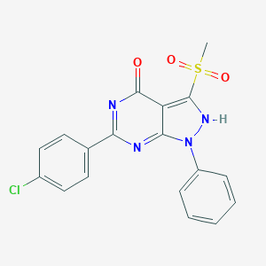 molecular formula C18H13ClN4O3S B243153 6-(4-chlorophenyl)-3-methylsulfonyl-1-phenyl-2H-pyrazolo[3,4-d]pyrimidin-4-one 