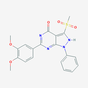 molecular formula C20H18N4O5S B243154 6-(3,4-dimethoxyphenyl)-3-methylsulfonyl-1-phenyl-2H-pyrazolo[3,4-d]pyrimidin-4-one 