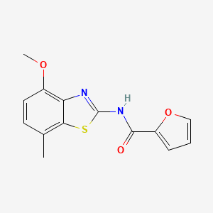 molecular formula C14H12N2O3S B2431544 N-(4-甲氧基-7-甲基苯并[d]噻唑-2-基)呋喃-2-甲酰胺 CAS No. 862807-56-5