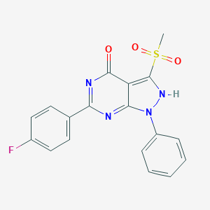 molecular formula C18H13FN4O3S B243155 6-(4-fluorophenyl)-3-methylsulfonyl-1-phenyl-2H-pyrazolo[3,4-d]pyrimidin-4-one 
