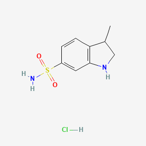 molecular formula C9H13ClN2O2S B2431562 3-Methylindoline-6-sulfonamide hydrochloride CAS No. 2155855-42-6