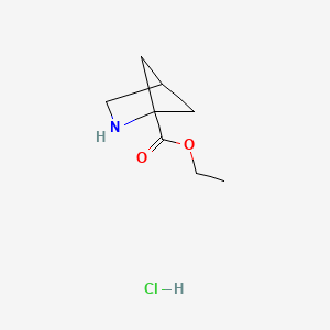 molecular formula C8H14ClNO2 B2431607 Ethyl 2-azabicyclo[2.1.1]hexane-1-carboxylate hydrochloride CAS No. 1989671-42-2