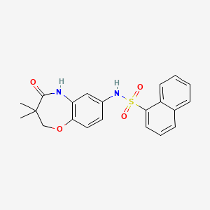 molecular formula C21H20N2O4S B2431617 N-(3,3-dimethyl-4-oxo-2,3,4,5-tetrahydrobenzo[b][1,4]oxazepin-7-yl)naphthalene-1-sulfonamide CAS No. 922133-56-0