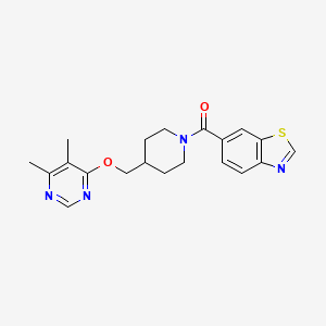molecular formula C20H22N4O2S B2431619 苯并[d]噻唑-6-基（4-（（5,6-二甲基嘧啶-4-基）氧基）甲基）哌啶-1-基）甲酮 CAS No. 2319635-12-4