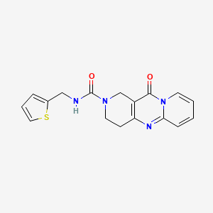 molecular formula C17H16N4O2S B2431621 11-oxo-N-(thiophen-2-ylmethyl)-3,4-dihydro-1H-dipyrido[1,2-a:4',3'-d]pyrimidine-2(11H)-carboxamide CAS No. 1903720-52-4