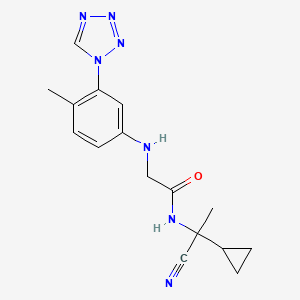 molecular formula C16H19N7O B2431623 N-(1-cyano-1-cyclopropylethyl)-2-{[4-methyl-3-(1H-1,2,3,4-tetrazol-1-yl)phenyl]amino}acetamide CAS No. 1197639-95-4