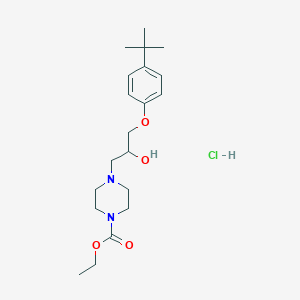 molecular formula C20H33ClN2O4 B2431628 Ethyl 4-[3-(4-tert-butylphenoxy)-2-hydroxypropyl]piperazine-1-carboxylate hydrochloride CAS No. 473803-89-3
