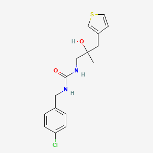 molecular formula C16H19ClN2O2S B2431629 1-(4-Chlorobenzyl)-3-(2-hydroxy-2-methyl-3-(thiophen-3-yl)propyl)urea CAS No. 2309797-05-3