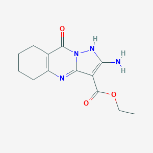 molecular formula C13H16N4O3 B243163 Ethyl 2-amino-9-hydroxy-5,6,7,8-tetrahydropyrazolo[5,1-b]quinazoline-3-carboxylate 
