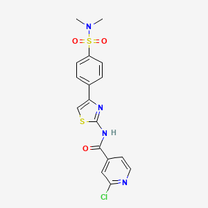 molecular formula C17H15ClN4O3S2 B2431631 2-chloro-N-{4-[4-(dimethylsulfamoyl)phenyl]-1,3-thiazol-2-yl}pyridine-4-carboxamide CAS No. 1208526-34-4