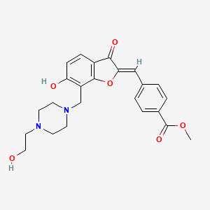 molecular formula C24H26N2O6 B2431636 (Z)-4-((6-羟基-7-((4-(2-羟乙基)哌嗪-1-基)甲基)-3-氧代苯并呋喃-2(3H)-亚甲基)甲基)苯甲酸甲酯 CAS No. 869078-50-2