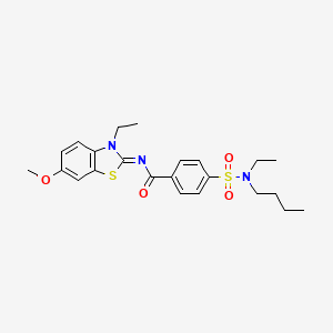 molecular formula C23H29N3O4S2 B2431637 4-[butyl(ethyl)sulfamoyl]-N-(3-ethyl-6-methoxy-1,3-benzothiazol-2-ylidene)benzamide CAS No. 850909-78-3