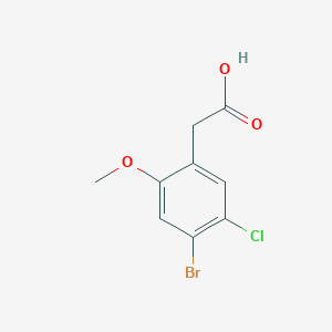 molecular formula C9H8BrClO3 B2431638 4-溴-5-氯-2-甲氧基苯乙酸 CAS No. 1785152-42-2