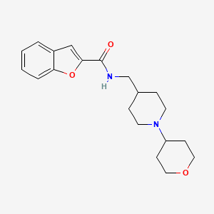 molecular formula C20H26N2O3 B2431660 N-((1-(四氢-2H-吡喃-4-基)哌啶-4-基)甲基)苯并呋喃-2-甲酰胺 CAS No. 2034588-33-3