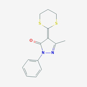 molecular formula C14H14N2OS2 B243167 4-(1,3-Dithian-2-ylidene)-5-methyl-2-phenyl-2,4-dihydro-3H-pyrazol-3-one 