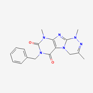molecular formula C17H18N6O2 B2431689 7-benzyl-1,3,9-trimethyl-1,4-dihydro[1,2,4]triazino[3,4-f]purine-6,8(7H,9H)-dione CAS No. 919027-82-0