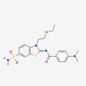 molecular formula C20H24N4O4S2 B2431694 (Z)-4-(二甲氨基)-N-(3-(2-乙氧基乙基)-6-磺酰胺基苯并[d]噻唑-2(3H)-亚甲基)苯甲酰胺 CAS No. 865174-05-6