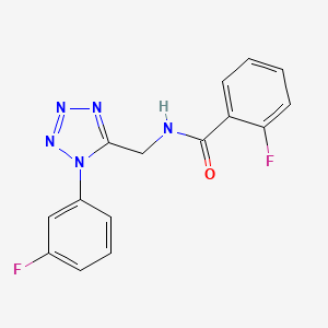 molecular formula C15H11F2N5O B2431727 2-fluoro-N-((1-(3-fluorophenyl)-1H-tetrazol-5-yl)methyl)benzamide CAS No. 921167-17-1