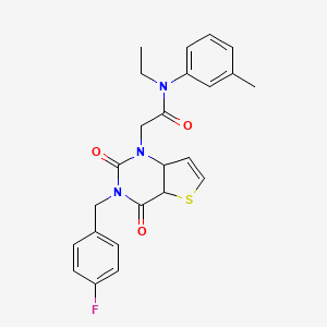 molecular formula C24H22FN3O3S B2431740 N-乙基-2-{3-[(4-氟苯基)甲基]-2,4-二氧代-1H,2H,3H,4H-噻吩并[3,2-d]嘧啶-1-基}-N-(3-甲基苯基)乙酰胺 CAS No. 1252925-56-6