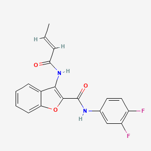molecular formula C19H14F2N2O3 B2431768 (E)-3-(but-2-enamido)-N-(3,4-difluorophenyl)benzofuran-2-carboxamide CAS No. 888444-23-3