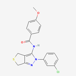molecular formula C19H16ClN3O2S B2431773 N-(2-(3-chlorophenyl)-4,6-dihydro-2H-thieno[3,4-c]pyrazol-3-yl)-4-methoxybenzamide CAS No. 450340-74-6