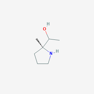 molecular formula C7H15NO B2431779 1-[(2S)-2-甲基吡咯烷-2-基]乙醇 CAS No. 2145219-59-4
