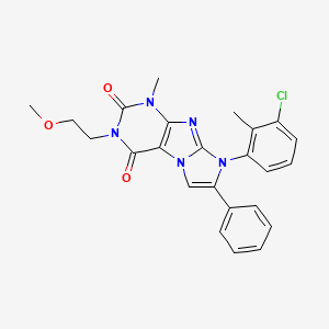 molecular formula C24H22ClN5O3 B2431788 8-(3-chloro-2-methylphenyl)-3-(2-methoxyethyl)-1-methyl-7-phenyl-1H-imidazo[2,1-f]purine-2,4(3H,8H)-dione CAS No. 886898-81-3
